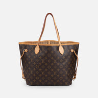 Louis Vuitton Monogram Neverfull MM Tote Väska Brun / GHV