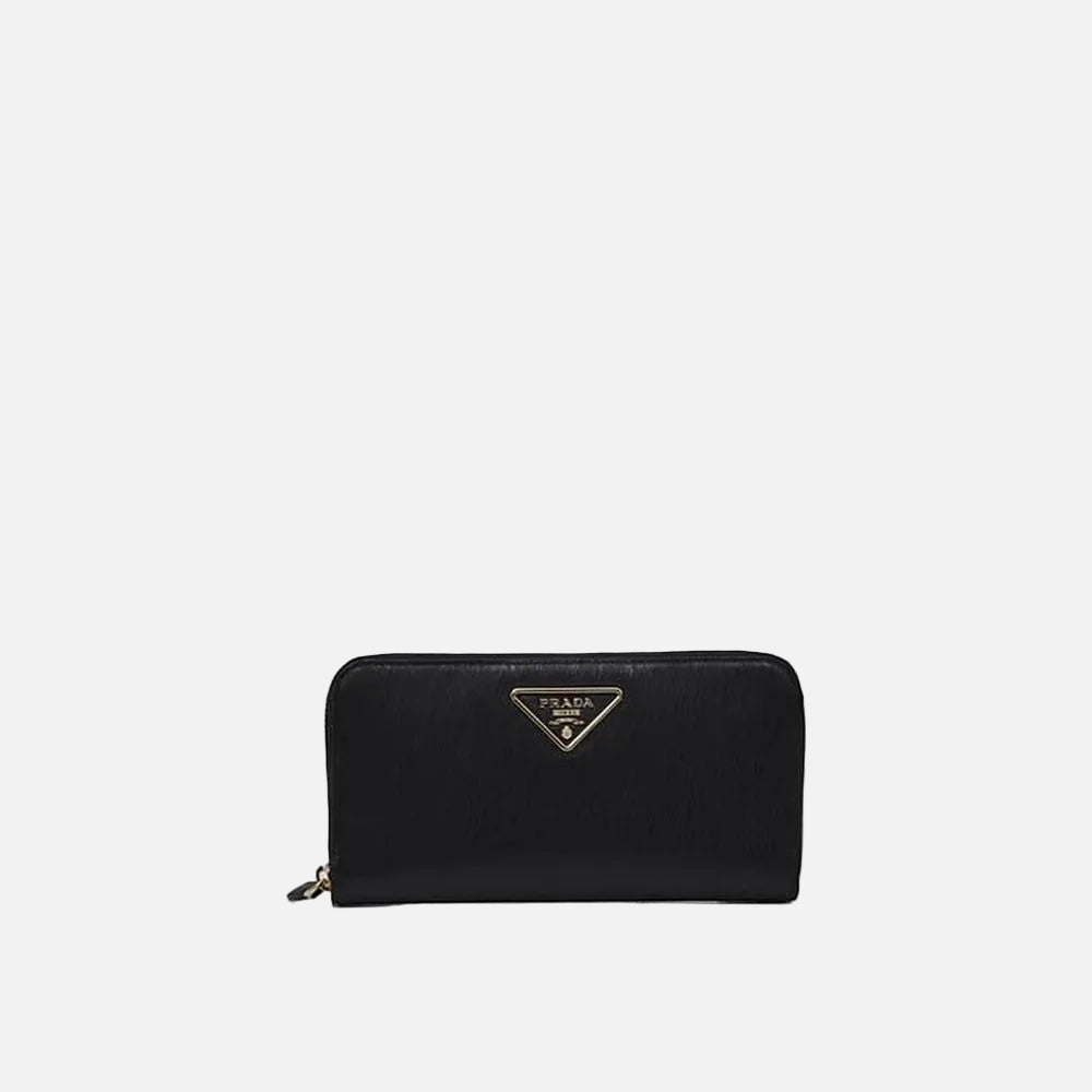 Prada Svart Plånbok I Kalvskinn