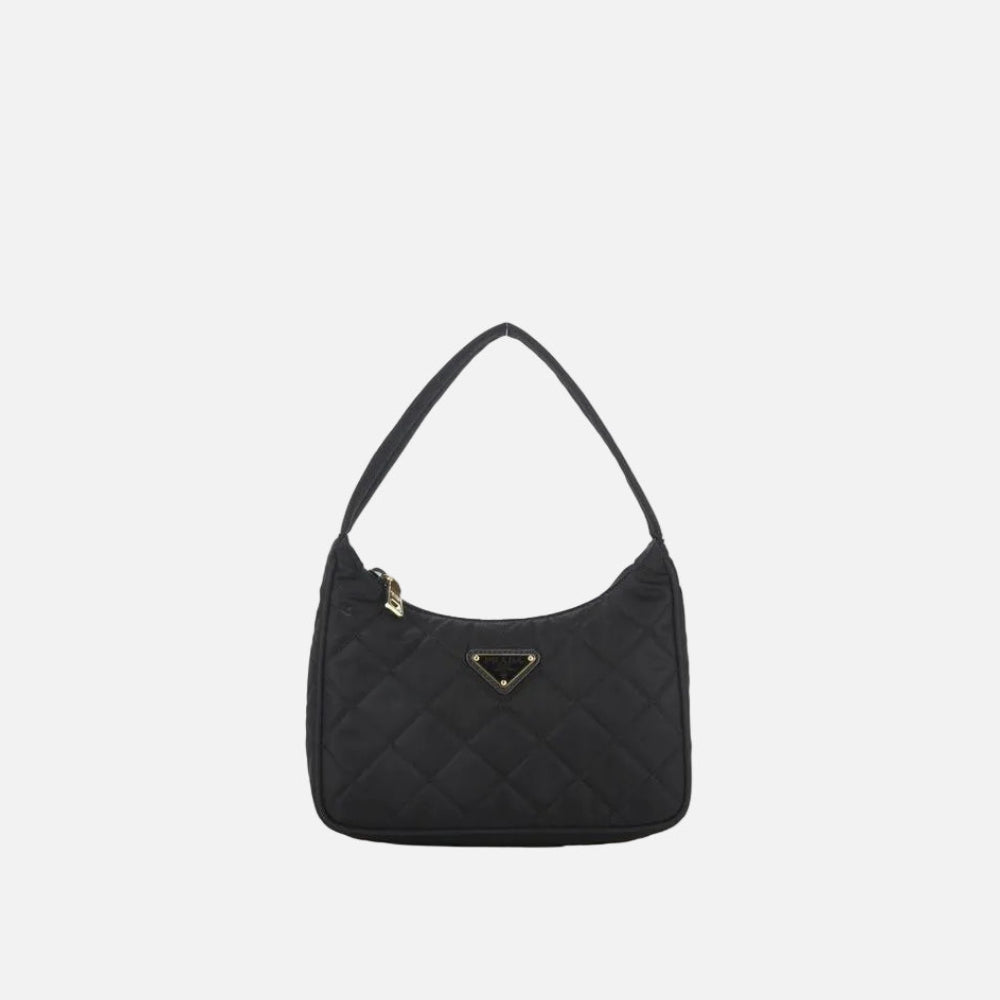 Prada Svart Axelremsväska I Nylon
