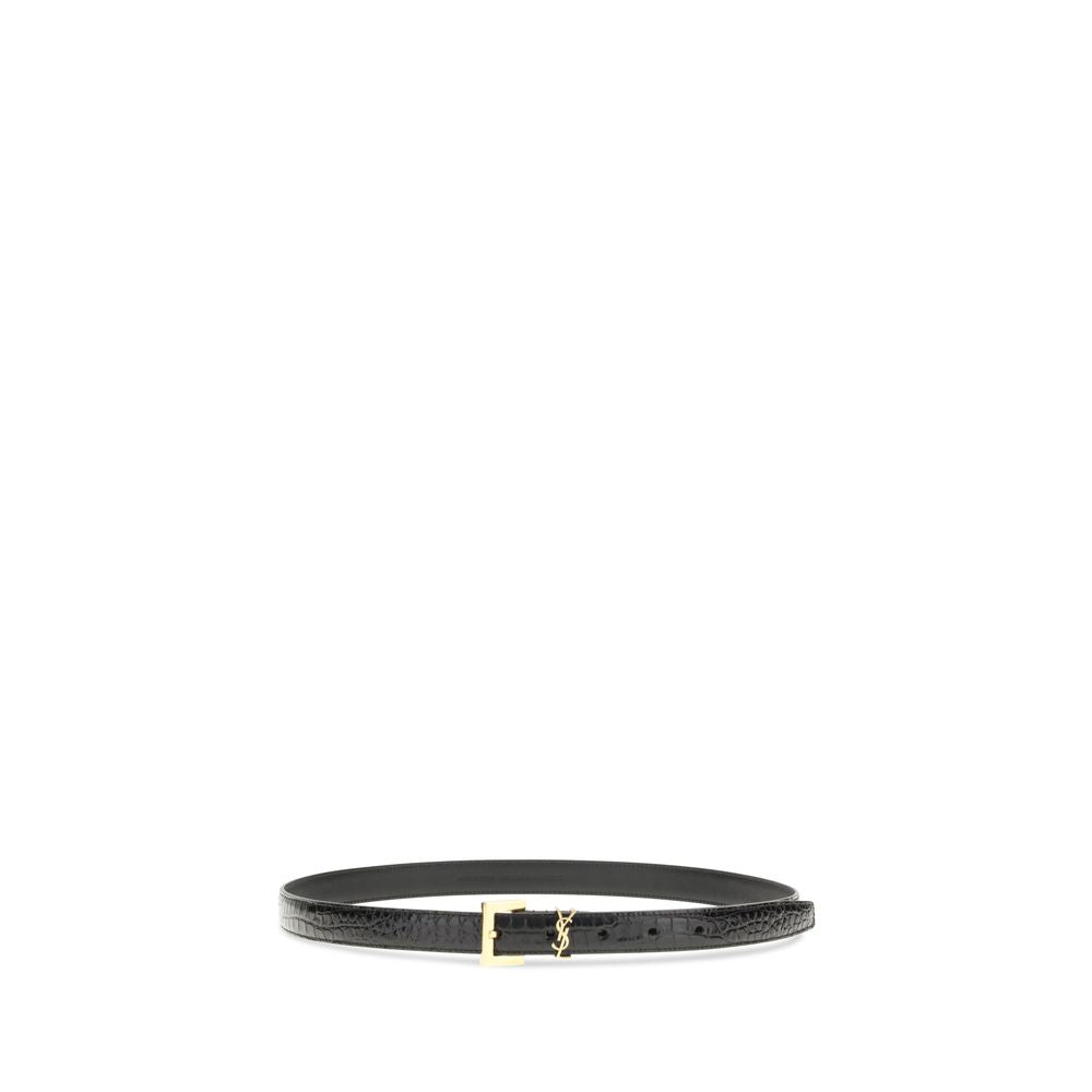Saint Laurent Svart Bälte I Läder