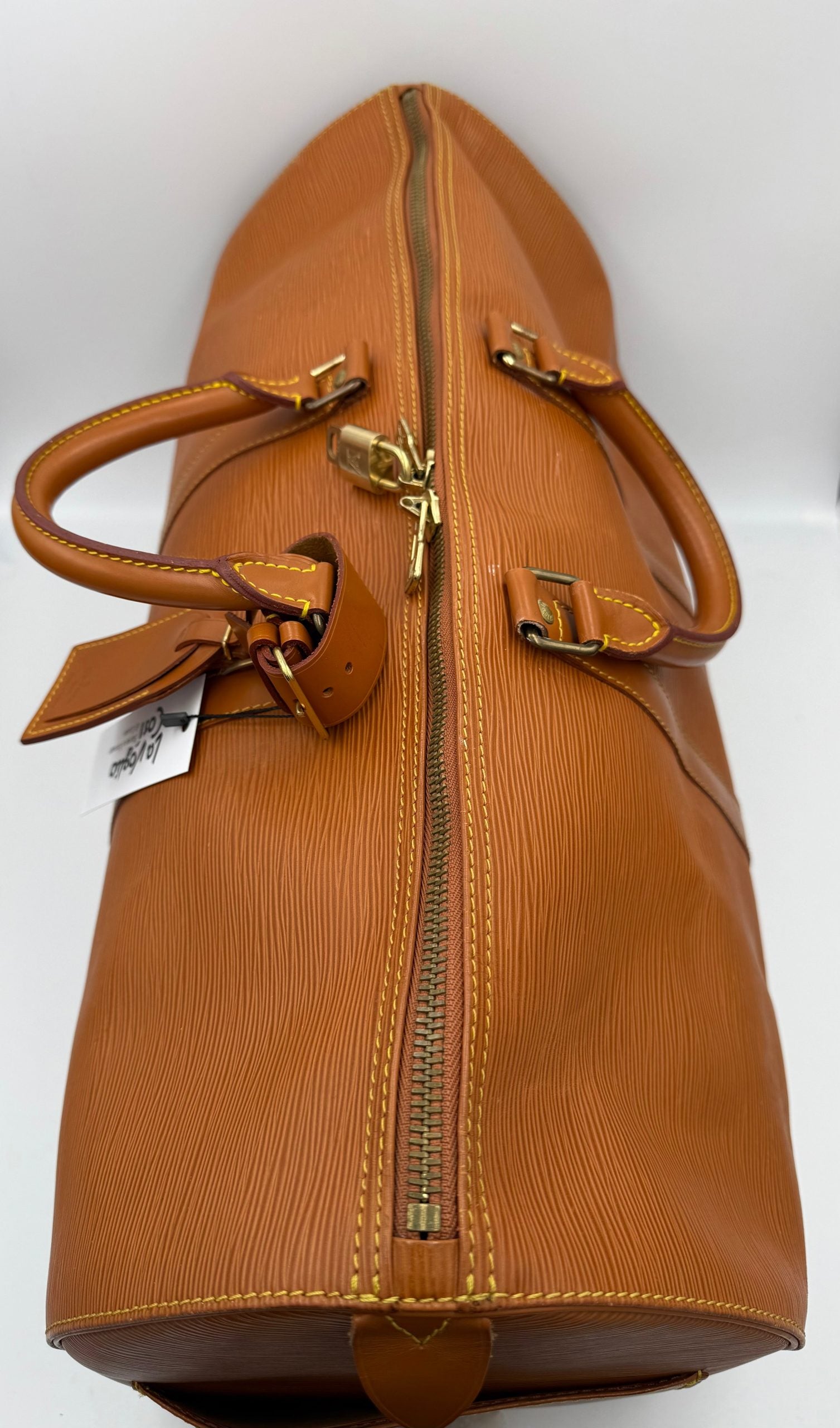 Louis Vuitton Keepall 50 Duffelbag Reseväska I Brunt Epi-läder