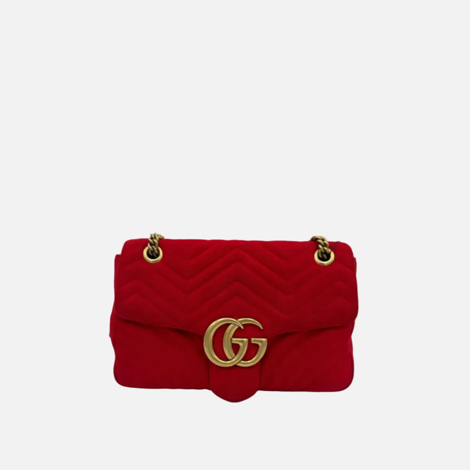 Gucci GG Marmont Handväska I Röd Sammet