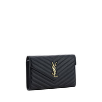 Saint Laurent Svart Axelväska I Kalvläder (Bos Taurus)