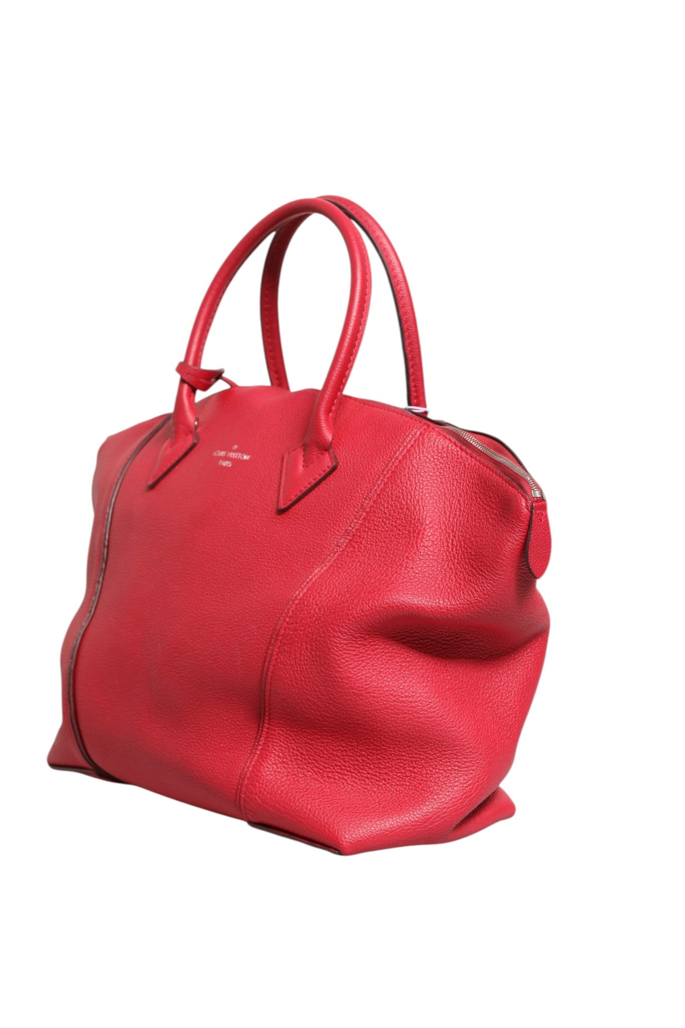 Louis Vuitton Soft Lockit MM Axelremsväska I Griotte Taurillon-läder