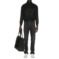 Saint Laurent Svart Sidenbomberjacka