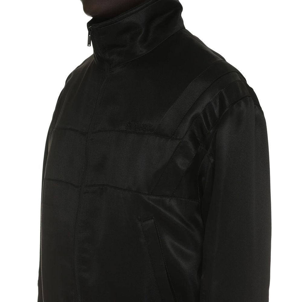 Saint Laurent Svart Sidenbomberjacka