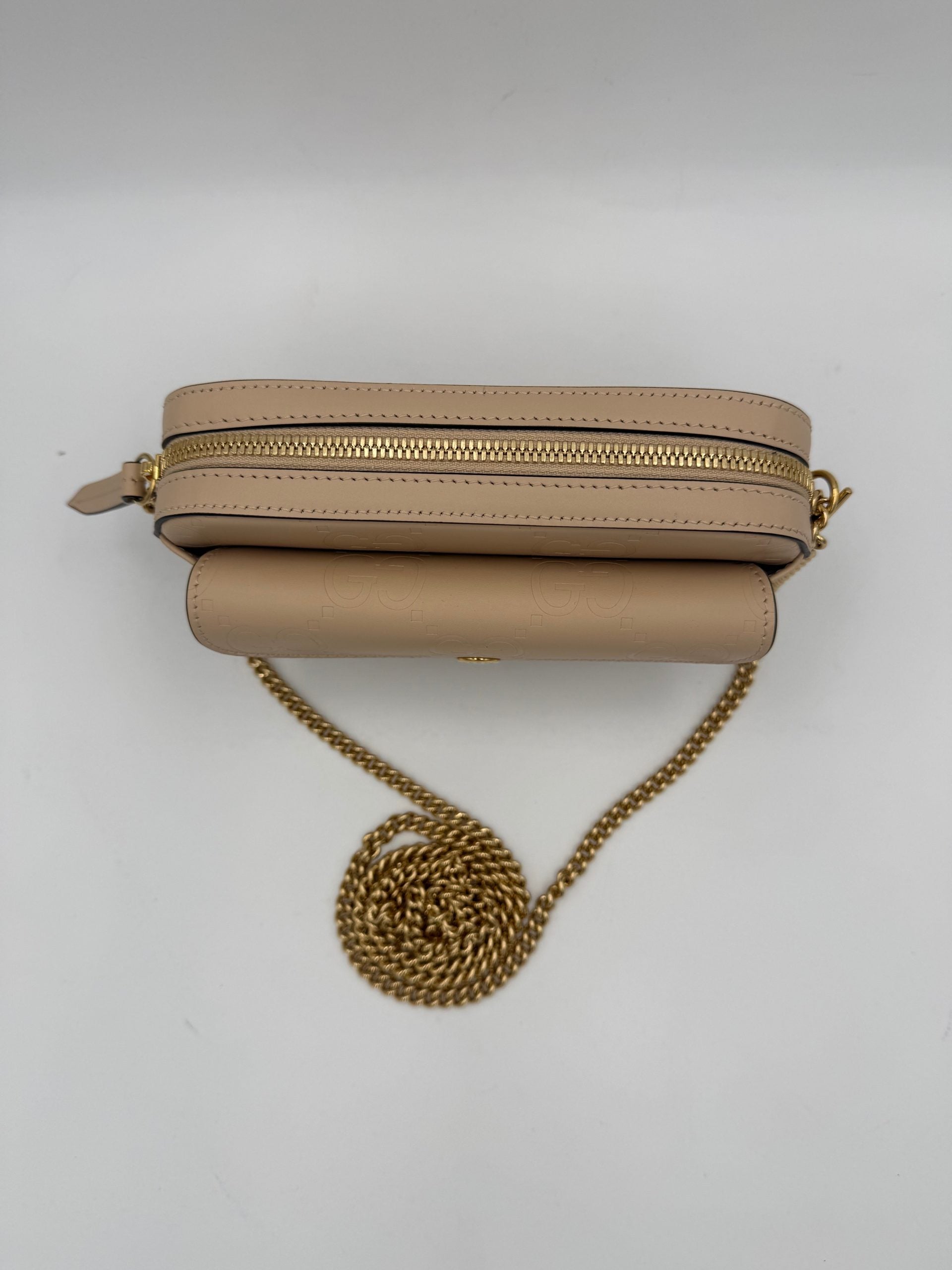 Gucci GG Jumbo Beige Axelremsväska med Framficka