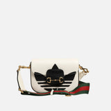 Gucci x Adidas Horsebit 1955 Axelremsväska Vit/Svart