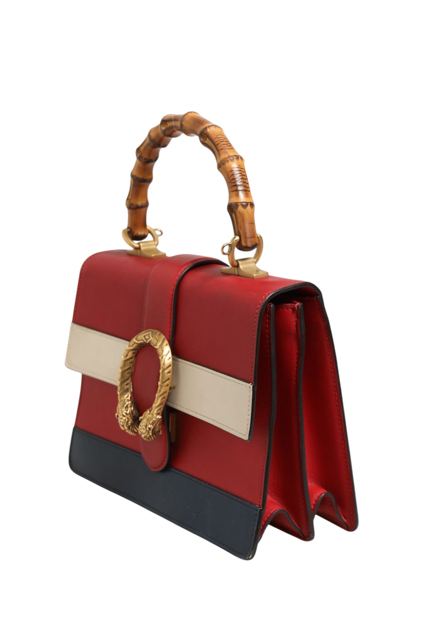 Gucci Dionysus Bamboo Medium Handväska Vit/Blå/Röd