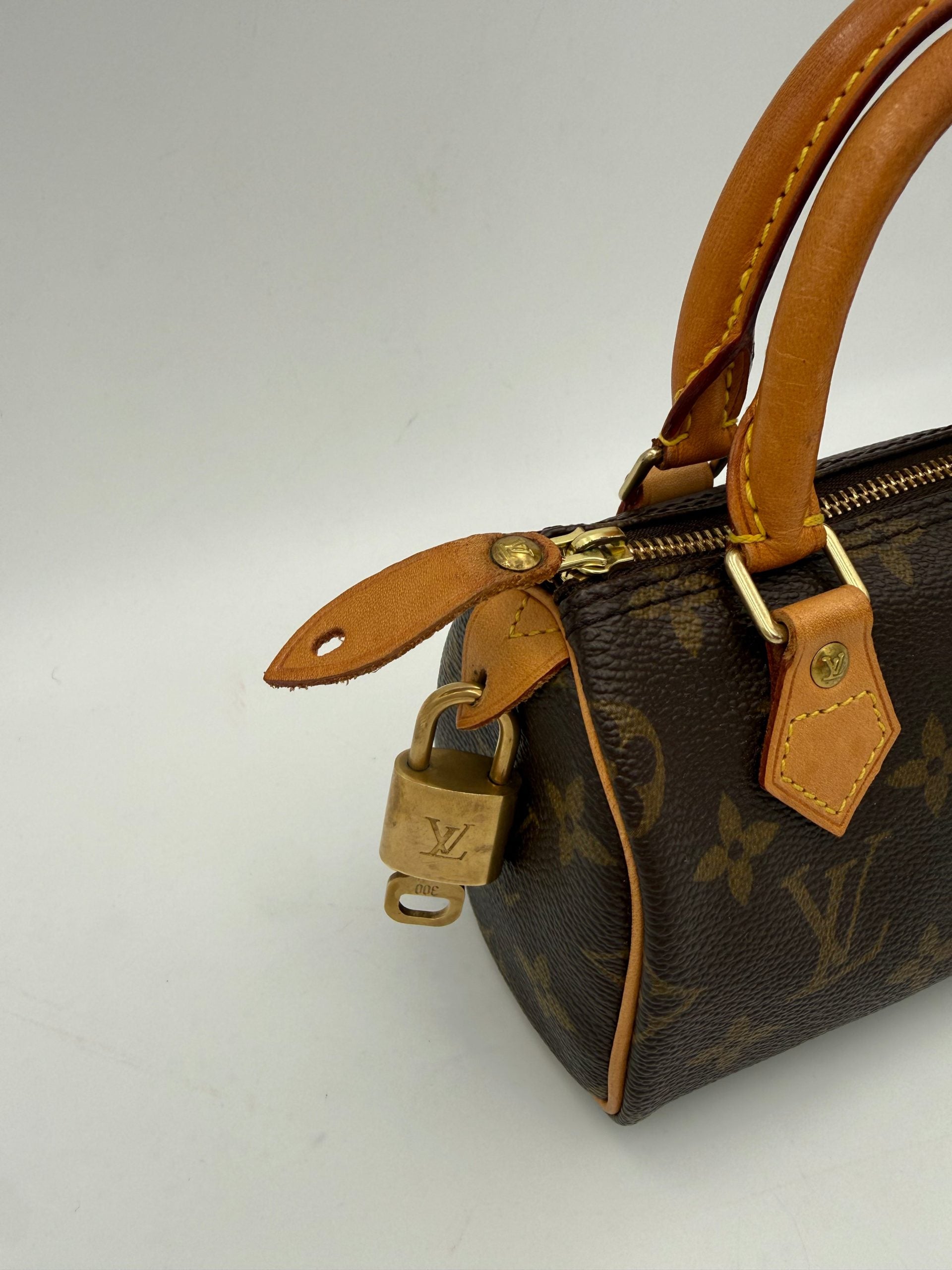 Louis Vuitton Nano Speedy Handväska I Monogram-Canvas