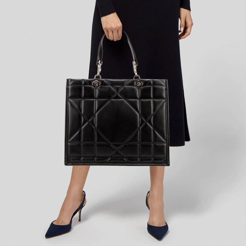 Dior Svart Läder Tote Handväska
