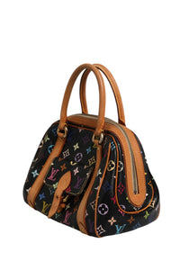 Louis Vuitton Priscilla Handväska I Svart Monogram Multicolor Canvas