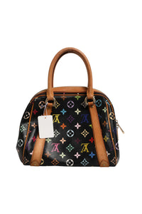 Louis Vuitton Priscilla Handväska I Svart Monogram Multicolor Canvas