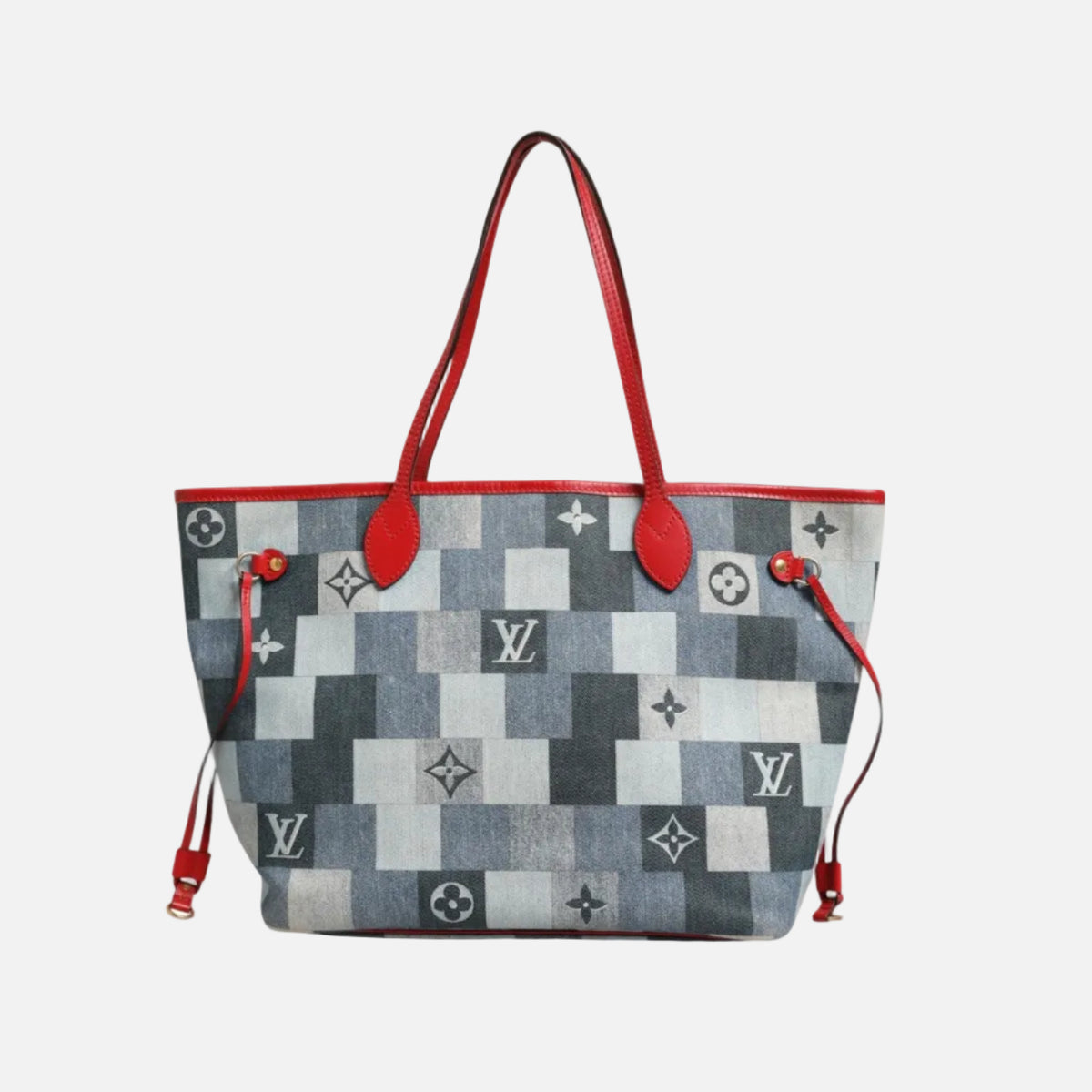 Louis Vuitton Neverfull Patchwork Monogram Denim Tygväska