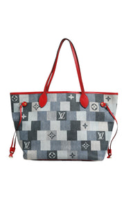 Louis Vuitton Neverfull Patchwork Monogram Denim Tygväska