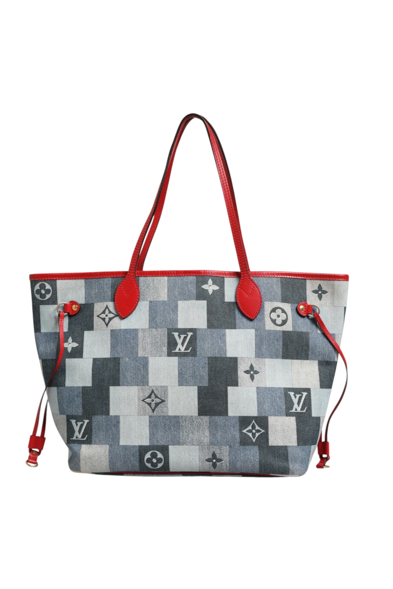 Louis Vuitton Neverfull Patchwork Monogram Denim Tygväska