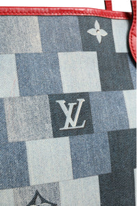 Louis Vuitton Neverfull Patchwork Monogram Denim Tygväska
