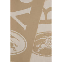 Burberry Beige Ullhalsduk Med Motiv