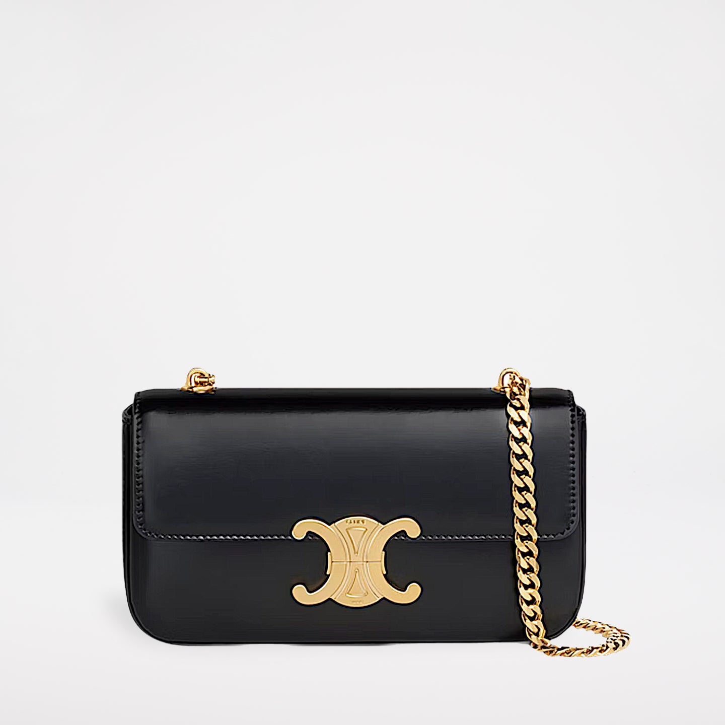 Celine Triomphe Chain Shoulder Bag Black