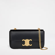 Celine Triomphe Chain Shoulder Bag Black