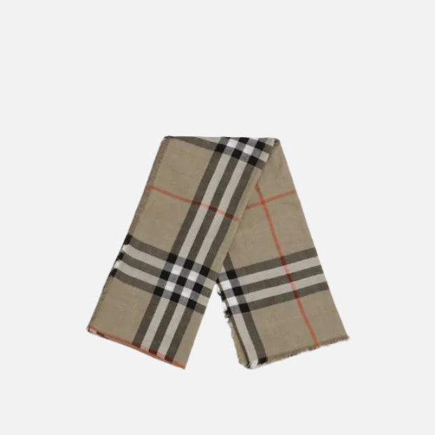 Burberry Vändbar Rutig Halsduk i Ull och Silke