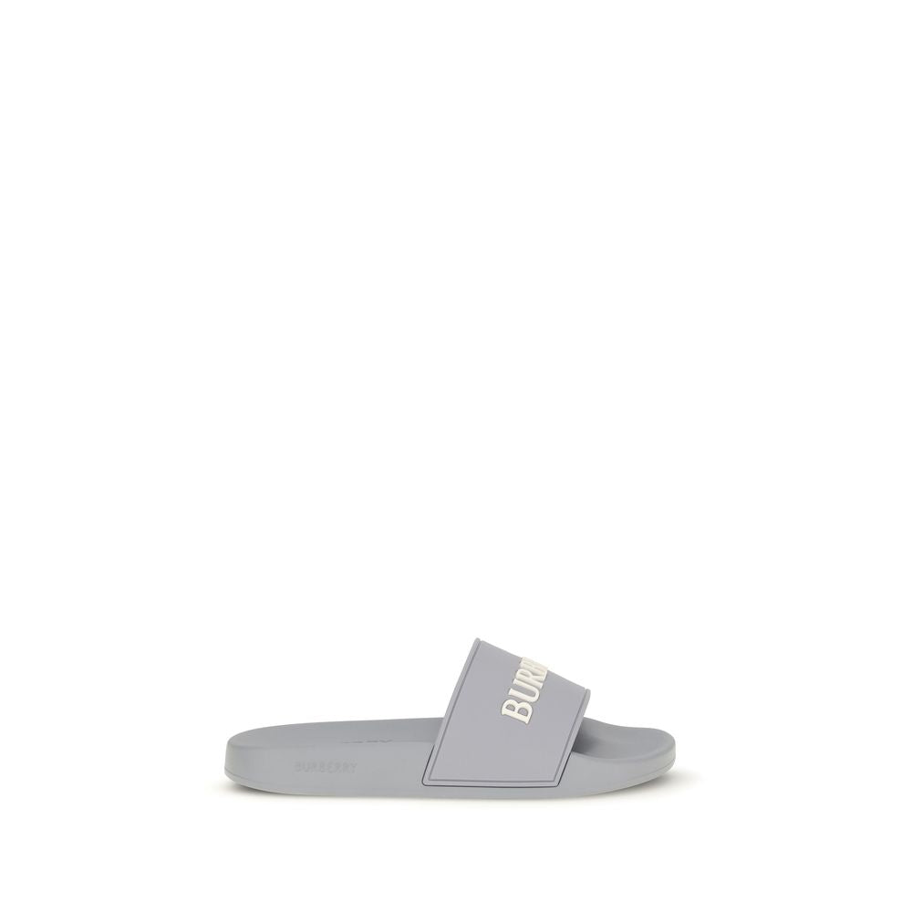 Burberry Grå Badtofflor (Slides) I Gummi