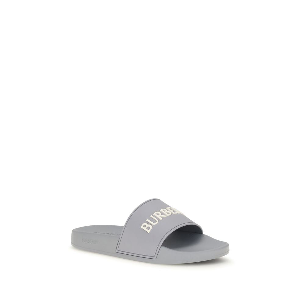 Burberry Grå Badtofflor (Slides) I Gummi