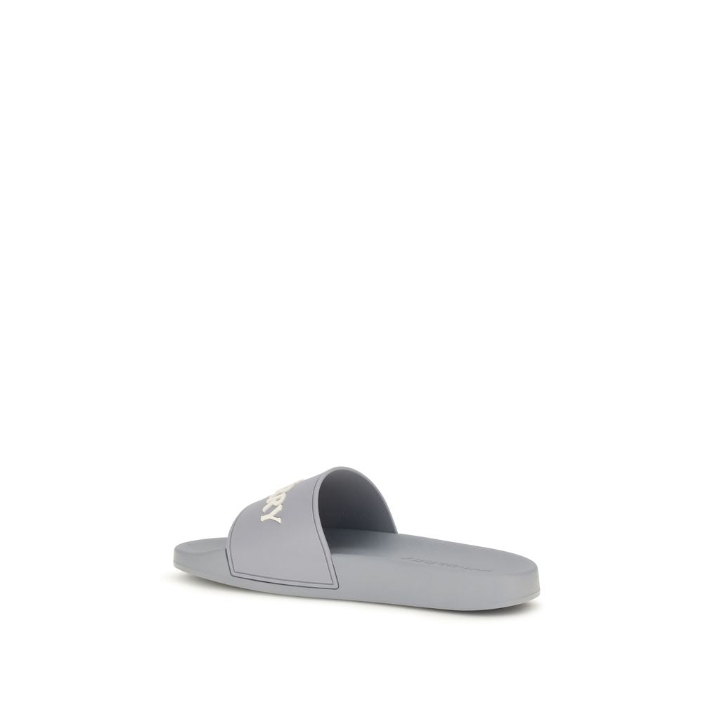 Burberry Grå Badtofflor (Slides) I Gummi