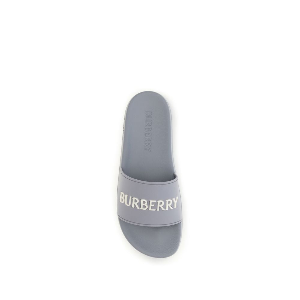 Burberry Grå Badtofflor (Slides) I Gummi