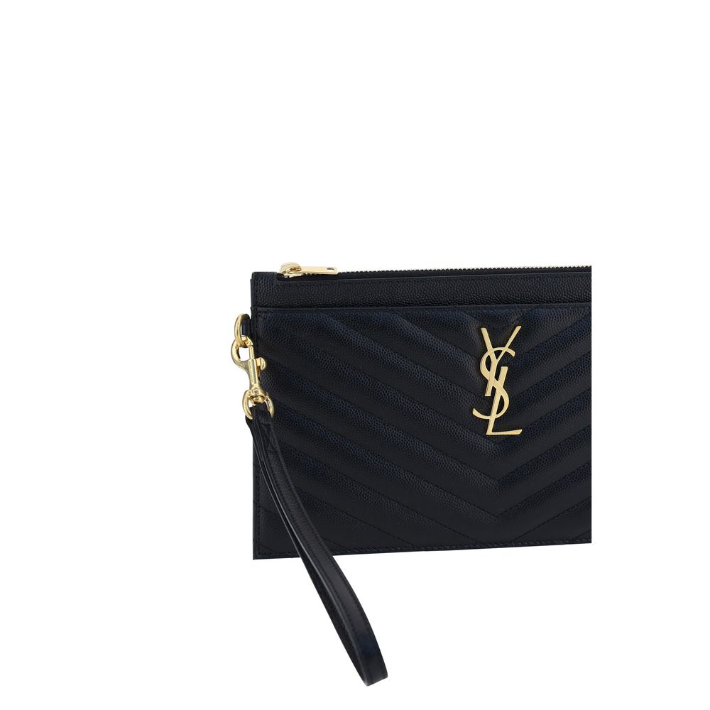 Saint Laurent Svart Plånbok I Läder