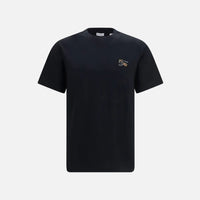 Burberry Svart T-shirt i Bomull med Check Equestrian Knight