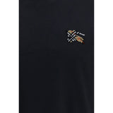 Burberry Svart T-shirt i Bomull med Check Equestrian Knight