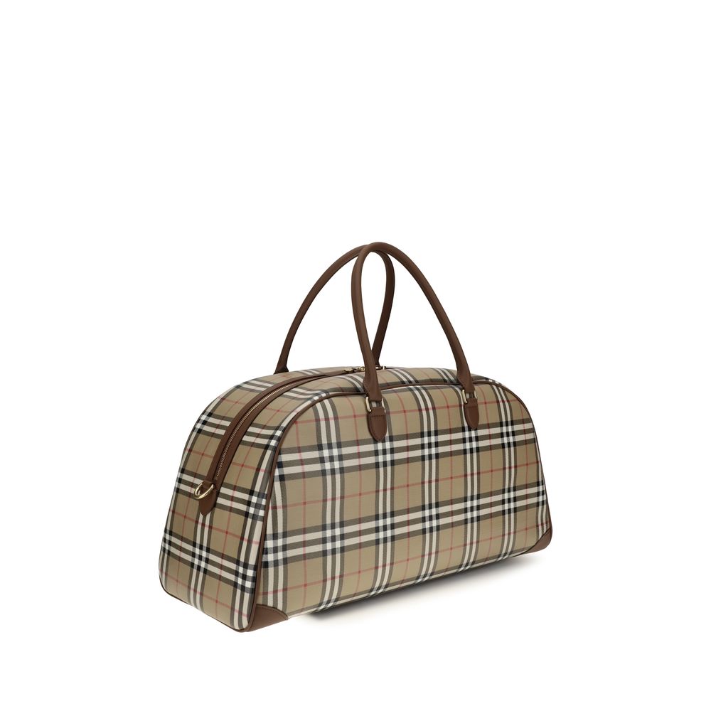 Burberry Duffelväska Axelremsväska I Beige Bomull
