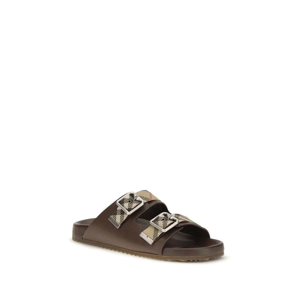 Burberry Bruna Platta Sandaler I Skinn