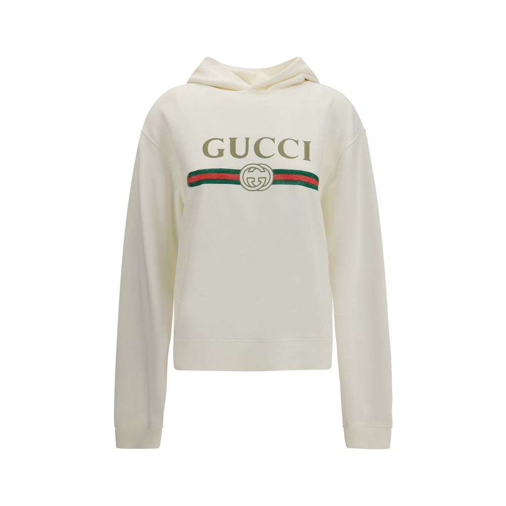 Gucci Vit Sweatshirt Hoodie I Bomull Och Kashmir