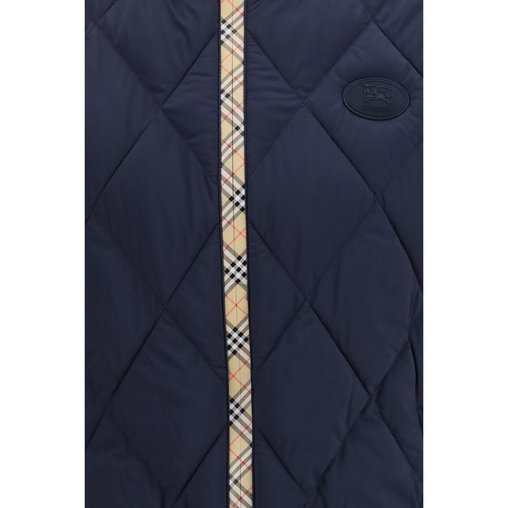 Burberry Blå Täckväst Ärmlös jacka I Polyamid