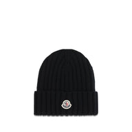 Moncler Svart Mössa I Merinoullsmössa