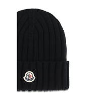 Moncler Svart Mössa I Merinoullsmössa