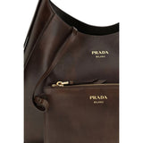 Prada Brun Axelväska I Läder