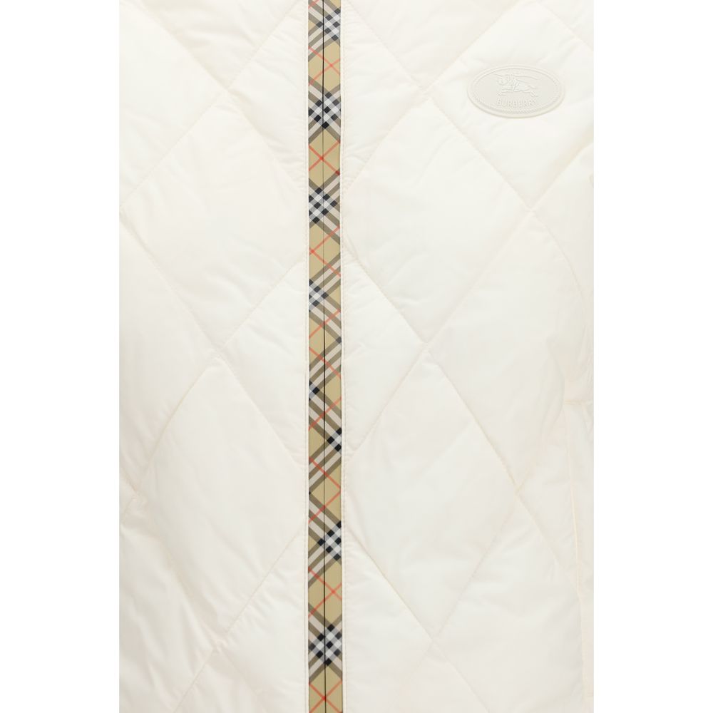 Burberry Vit Ärmlös Jacka/Väst I Polyester Dam