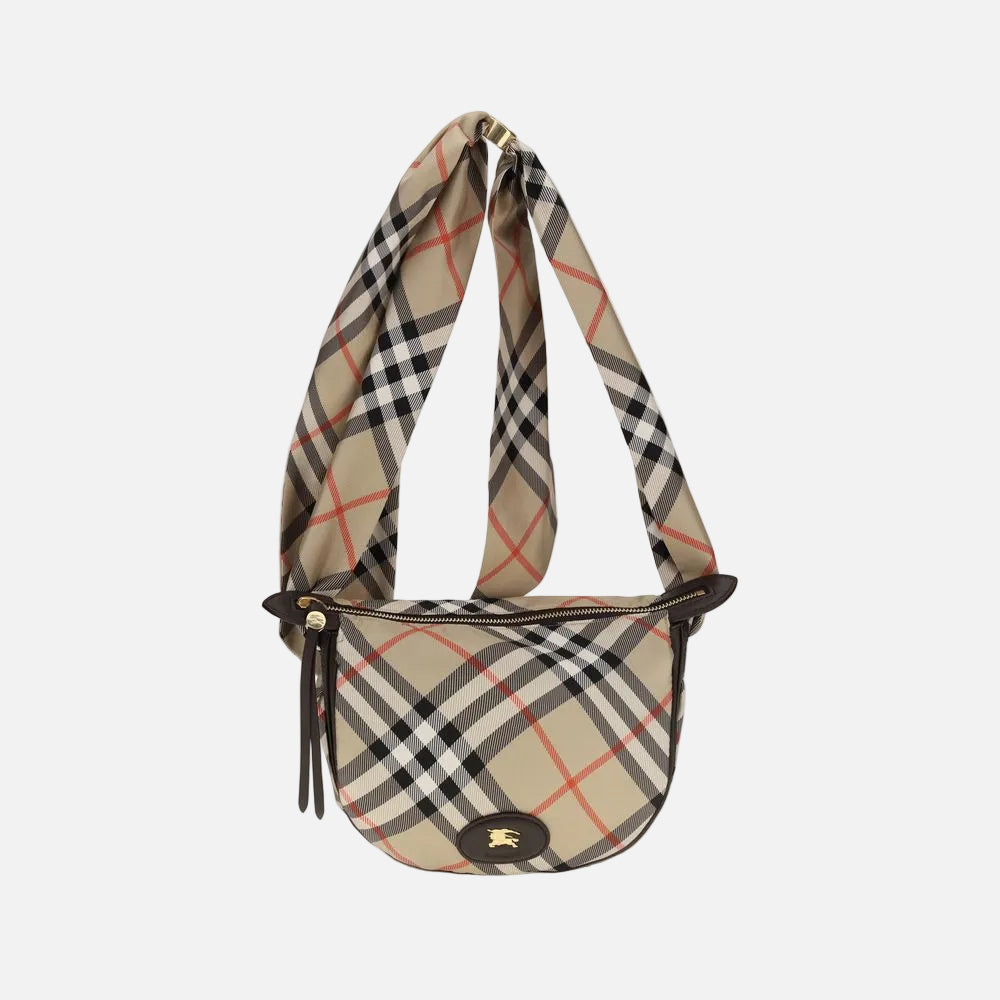 Burberry Beige Axelremsväska I Siden