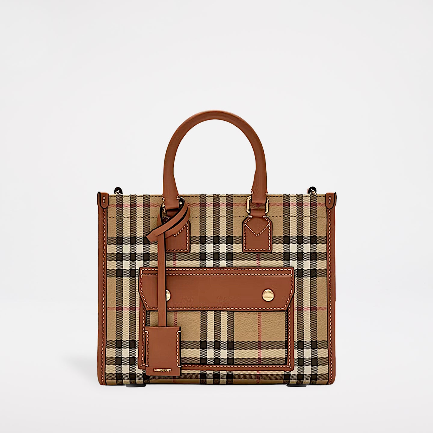 Burberry Mini Freya Tote Vintage Check/Briar Brown