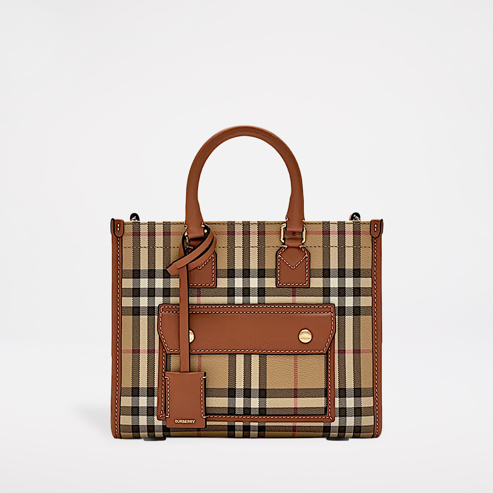 Burberry Mini Freya Tote Vintage Check/Briar Brown