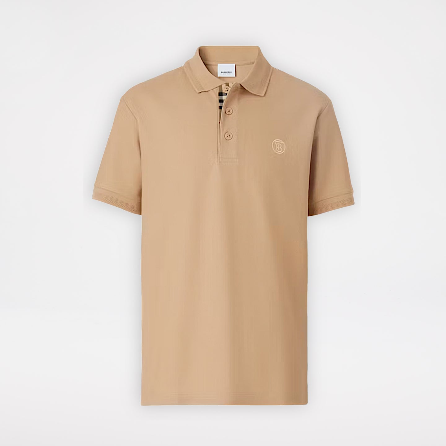 Burberry Monogram Motif Cotton Pique Polo Soft Fawn/Archive Beige