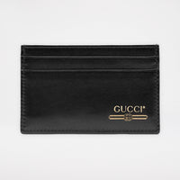 Gucci Läder Kortfodral med Gucci-Logga (4 Kortfack) Svart