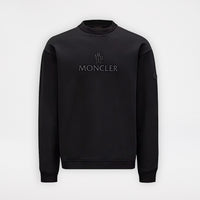 Moncler Reflective Logo Print Crewneck Sweatshirt Black/Black
