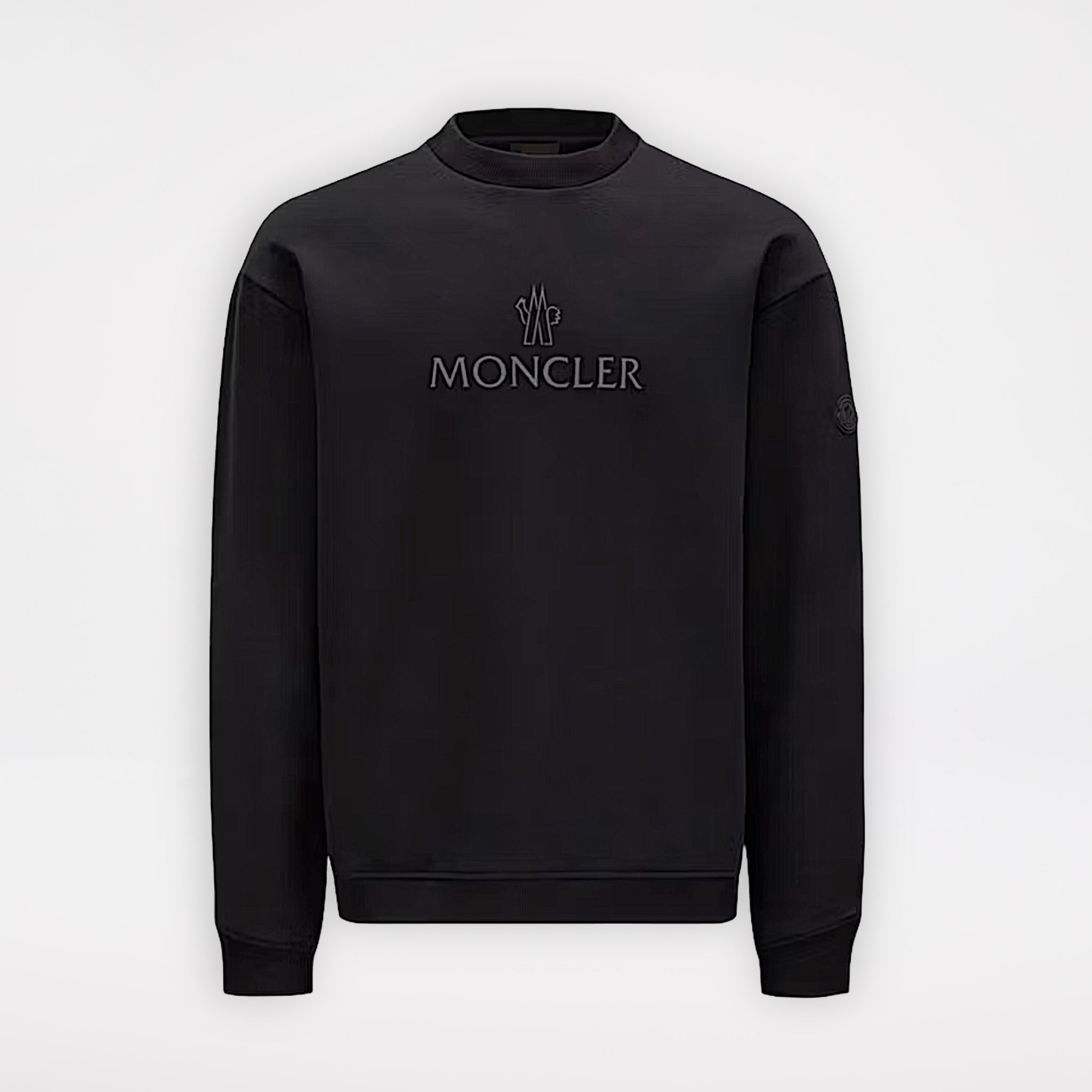 Moncler Reflective Logo Print Crewneck Sweatshirt Black/Black