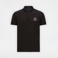 Moncler Year of the Snake Patch Cotton Piquet Polo Shirt Black