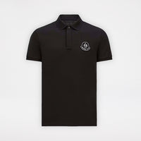 Moncler Year of the Snake Patch Cotton Piquet Polo Shirt Black