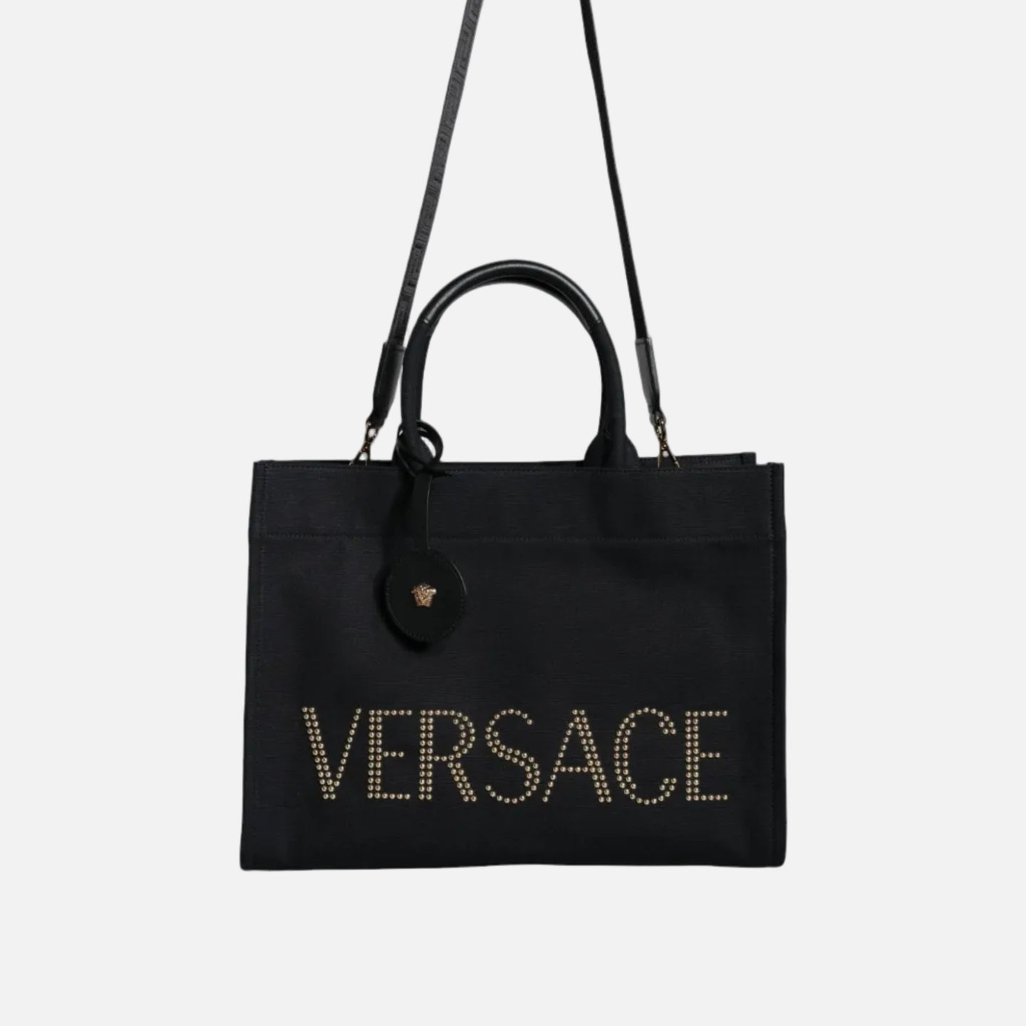Versace Tote-Väska I Canvas och Läder